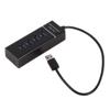 High Speed 4 Port USB 3.0 Hub Converter Adapter Portable Extender for Macbook Card Reader Black