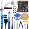 80W Electronics Digital Soldering Iron Kit Adjustable Temperature Welding Tool Soldering Gun Station Tin Wire 50g Solder Sucker