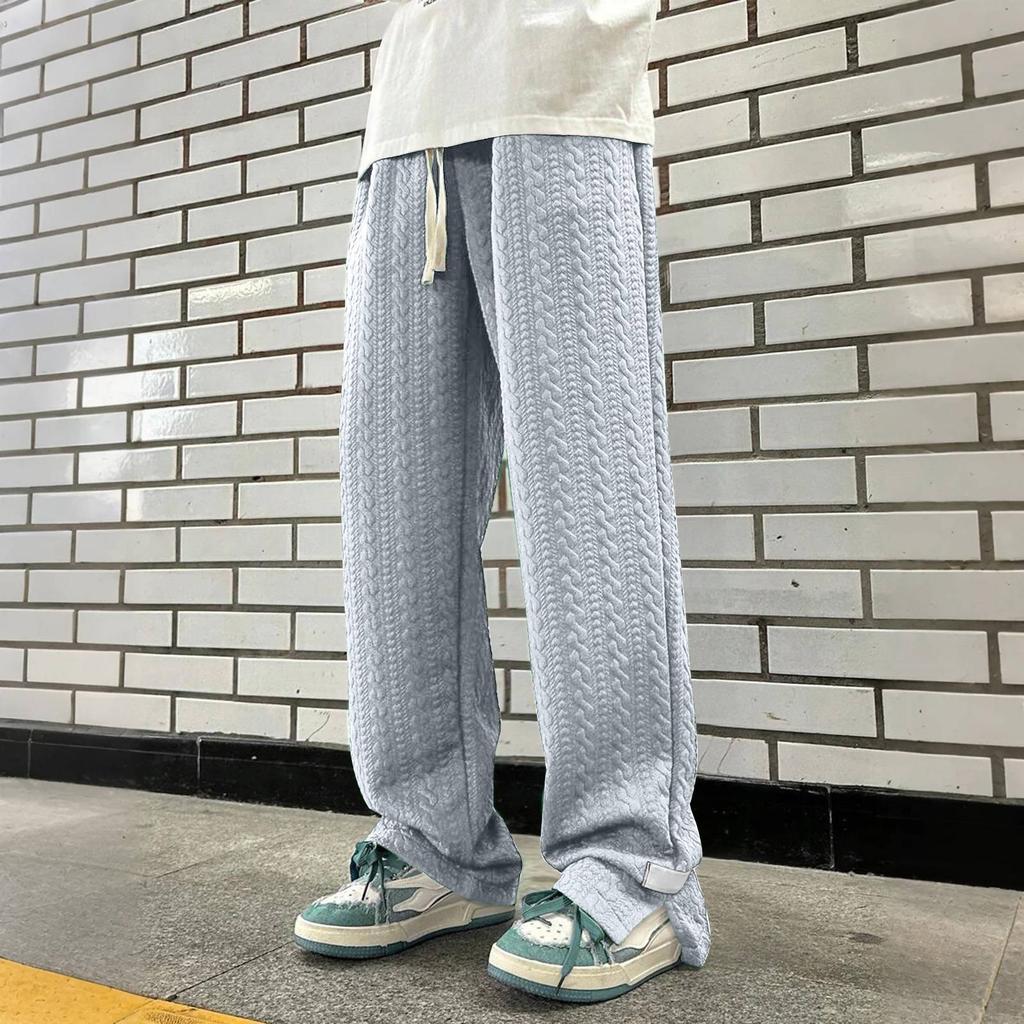 Мужские однотонные свободные спортивные штаны с широкими штанинами, мужские повседневные модные спортивные штаны