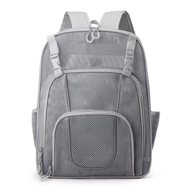 Polyester Mesh Sports Backpack With Reflective Design For Outdoor Activities And Travel