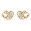 [N6868] - Gold Plated 'Love' Earrings White Gold - 11x8 Mm