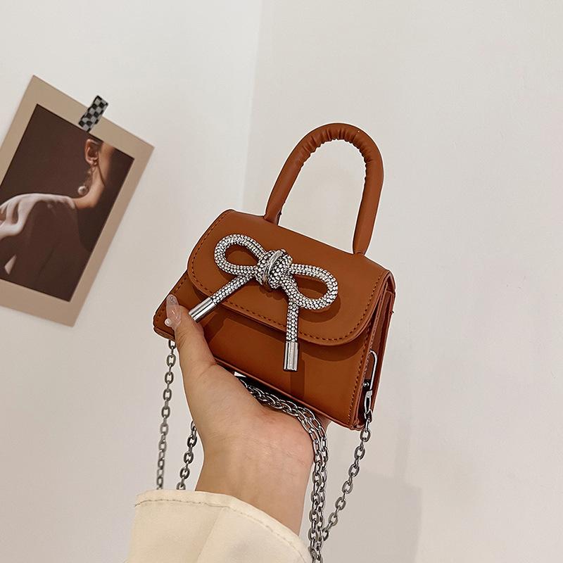 Женская модная маленькая сумка с бантом, новинка весны 2024, универсальная сумка через плечо
