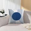 Beauty Blue Geometric Cushion Cover Inches Farmhouse Decor Home Throw Pillow Covers For Couch Decorations
