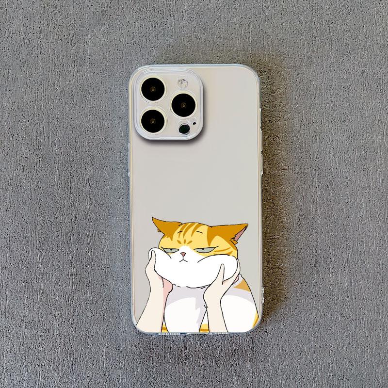 Naughty Kitten Funny Cat Art Phone Case For iPhone 11 12 13 Mini Pro Max 15 14 Pro Max Plus XR XS X 7 8 Plus SE Clear Back Cover