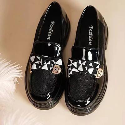 Модные лоферы на высоком каблуке, туфли-лодочки с круглым носком на каблуке, женская обувь на платформе, нескользящая, 39 размер, корейский стиль, модный, настоящий бренд Young