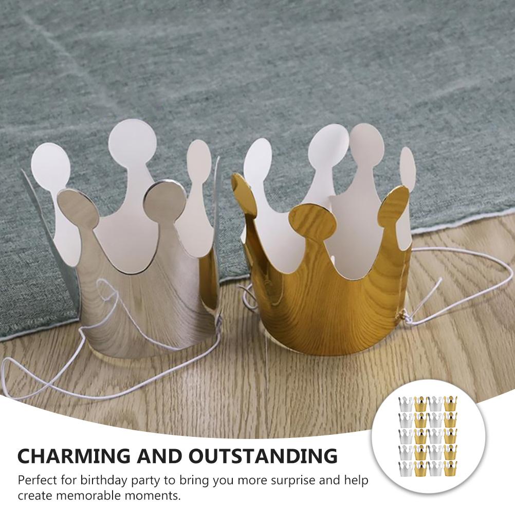 20 шт. шляпа на день рождения бумажная шапочка корона вечеринка дети металлическая фольга дети взрослые головные уборы