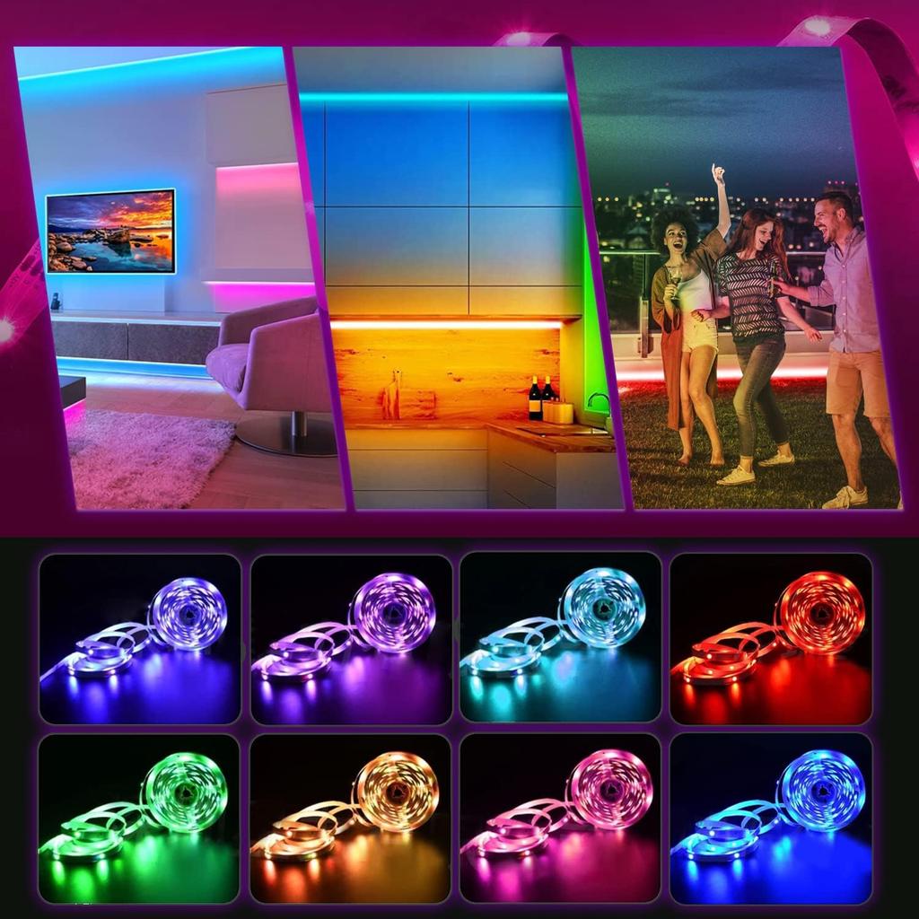 Светодиодная лента USB 5M, меняющая цвет 2835 RGB, гибкие светодиодные лампы с 24 клавишами для детской игровой комнаты, домашней вечеринки, подсветки телевизора