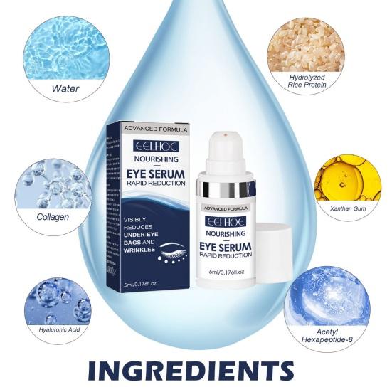 5ML Eye Serum Rapid Reduction Eye Line Advanced Formula Anti Aging Remove Under-Eye Bag Wrinkles Dark Circles Repair Moisturizing Eye Care Essence