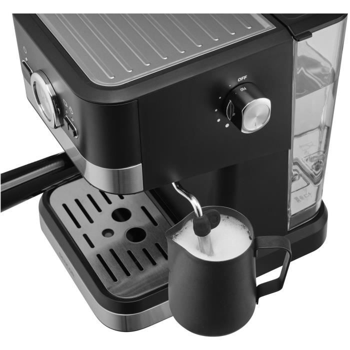 Machine à expresso Sencor SES 1721BK - Café moulu - Buse vapeur cappuccino - 20 bars - Noir