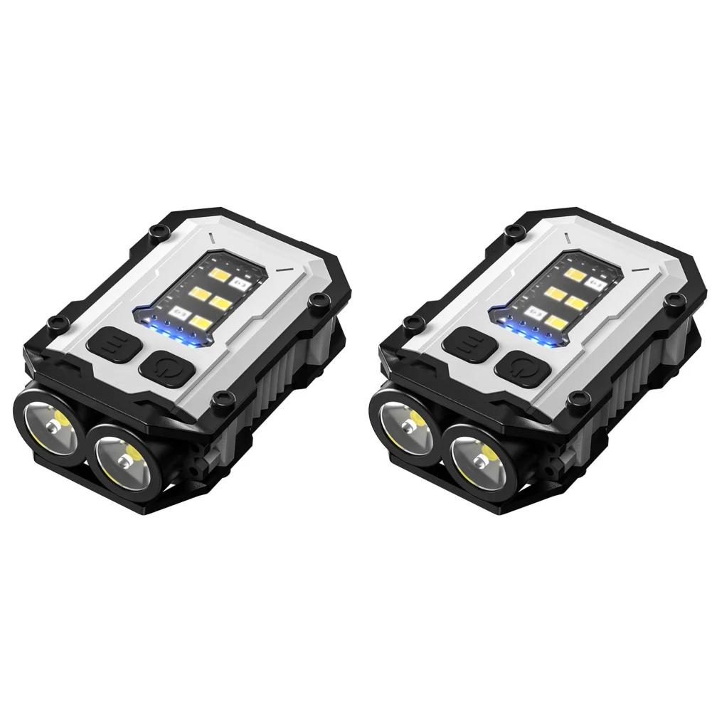 1/2 шт. Светодиодный фонарик на USB-аккумуляторе, мини-фонарик-брелок, магнитный супер яркий фонарик, портативный карманный фонарь