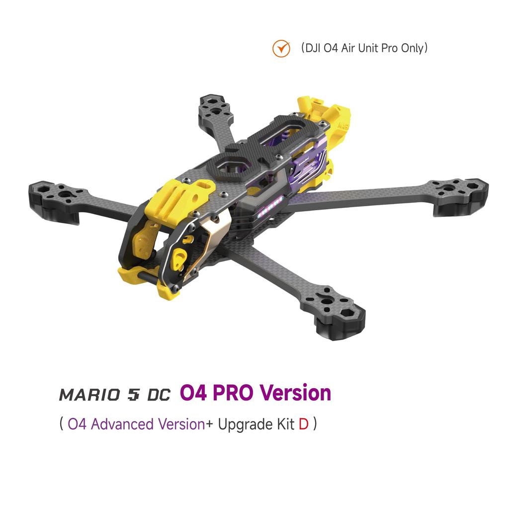 SpeedyBee Mario5 Pro Version FPV Drone Frame 226mm Lightweight CNC Aluminum Alloy Compatible with DJI O4 O3 Air Ideal for Cinematic and Freestyle