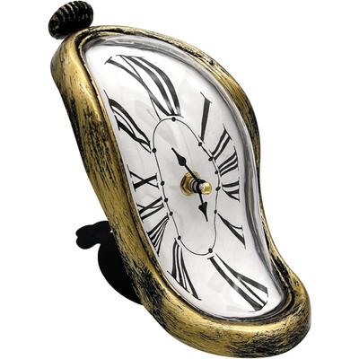 Часы Расплавленные часы Декор Настенные часы в стиле искусства Забавный креативный подарок Используется для декоративной полки для домашнего офиса Настольный стол, батарея в комплект не входит