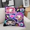 Kpop Style Throw Pillow Decorative Cushion Cute Anime Idol And Music Note Print Polyester Pillow For Sofa Bedroom Fans Home Decor