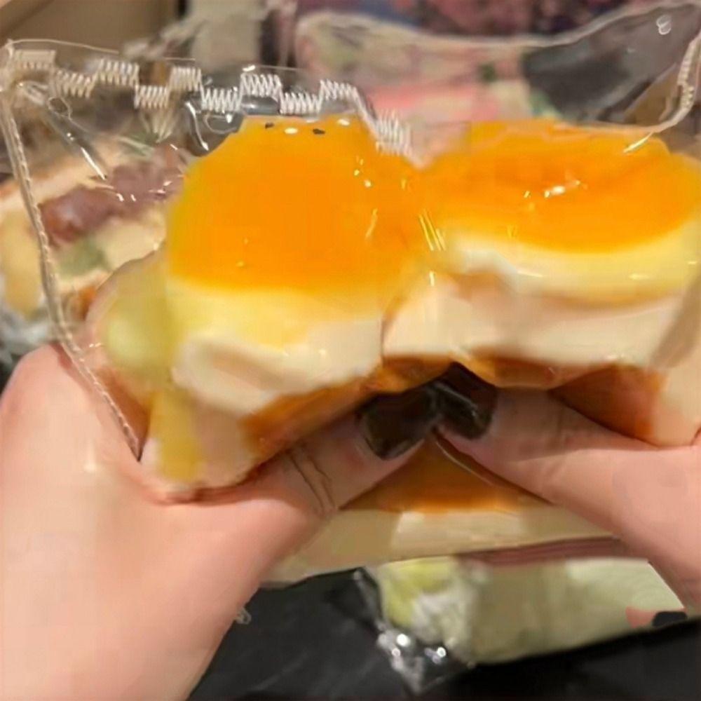 Милый Продуктовый Силиконовый Силиконовый Желтый Яичный Сэндвич Мягкий Снятие Стресса Медленно Поднимающийся Мультяшный Сжимаемый Снятие Стресса Подарки