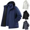 Men's Casual Solid-color Outdoor Sports Down Jacket, Men's Windproof And Breathable Three-piece Hooded Zipper Jacket
