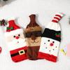 Christmas Wine Bottle Cover Set Santa Snowman Woven Wine Bottle Bags For Christmas Party Dinner Table Decorations New Year Gifts