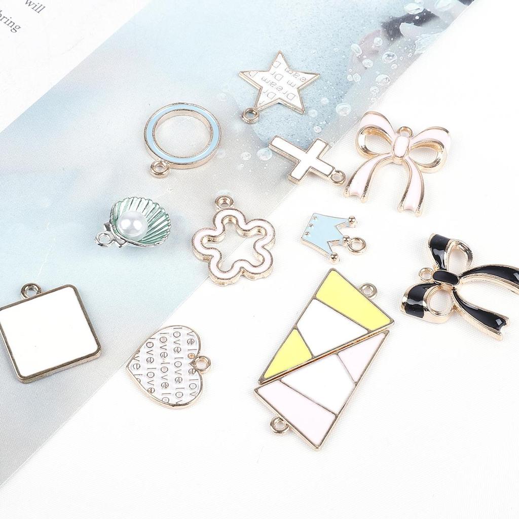 9-12Pcs Multi-Styles Starfish Shell Conch Crown Enamel Charms Pendant For Jewelry Making DIY Bracelet Necklace
