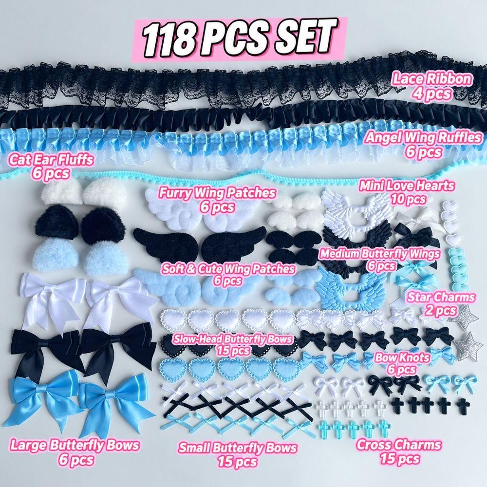 118pcs DIY Decoration Ribbon Lace Trim Set Cloth Craft Ribbon Set  Scrapbook Decorating