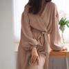 Spring Women 'S Shower Robe Bathrobe Cotton Fashion Home Pajamas Solid Color Cardigans Robe Long Femininas Night Gown Kaftan