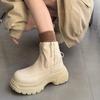 Мягкая кожа теплые утолщенные шерстяные зимние ботинки 2024 зима толстая подошва круглый носок толстый средний каблук коровья кожа мех короткие ботинки дети