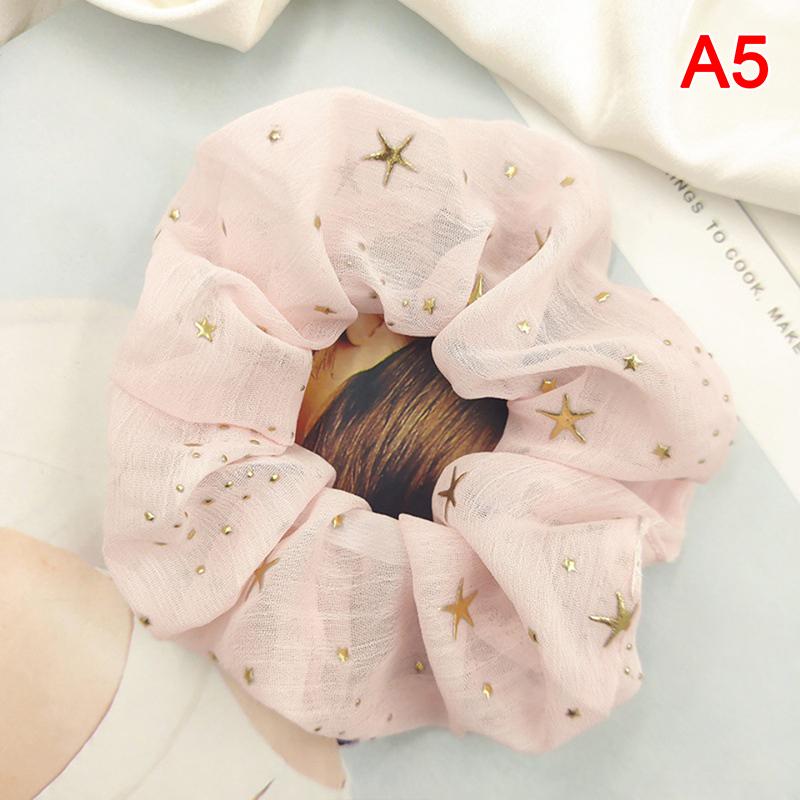 Women Girls Sweet Bright Print Elastic Hair Rubber Bands Ponytail Holder