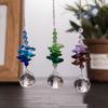 5Pcs Rotating Prism Pendant Hanging Sun Catcher Garden Decoration Crystal Wind Chime  Tree