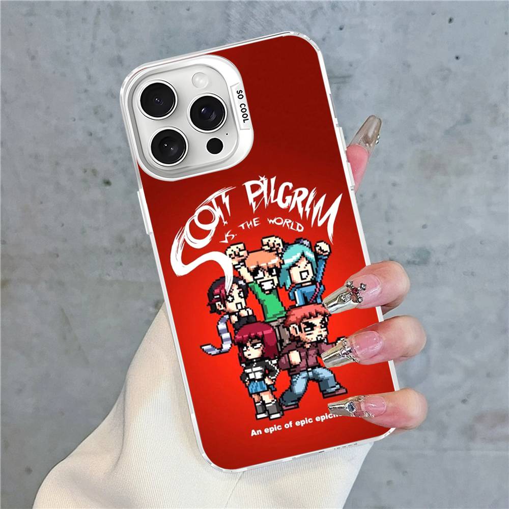 Чехол для телефона S-Scott Pilgrim Цвет Серебряный Корпус Для iPhone 17 16 15 14 13 12 11 Pro Max Plus