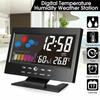 Desktop Digital Alarm Clock LCD Display Time Temperature Weather Calendar Date