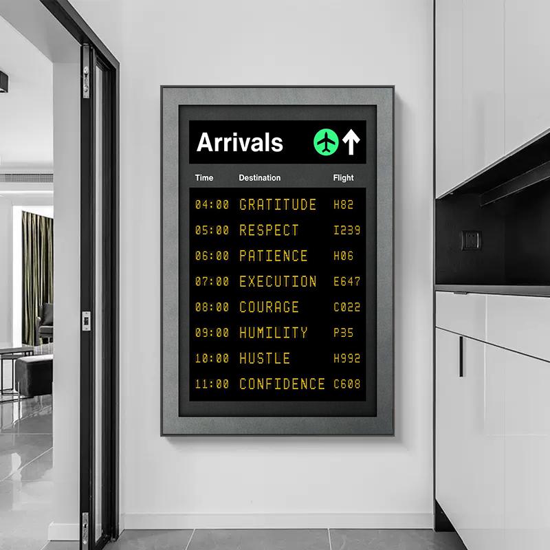Винтажная доска аэропорта, доска прибытия, постеры с принтом, холст, картина, мотивационная цитата, настенное искусство, украшение для комнаты