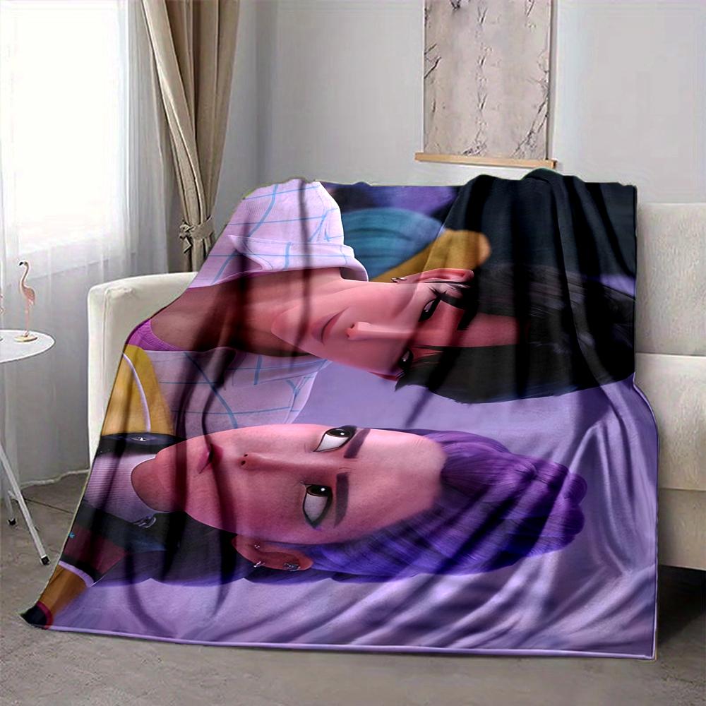 1Pc Fantasy Figures Adventure Flannel Blanket, Soft And Comfortable, Casual Warm, Camping Travel, Christmas, Halloween Xmas Gift S1493