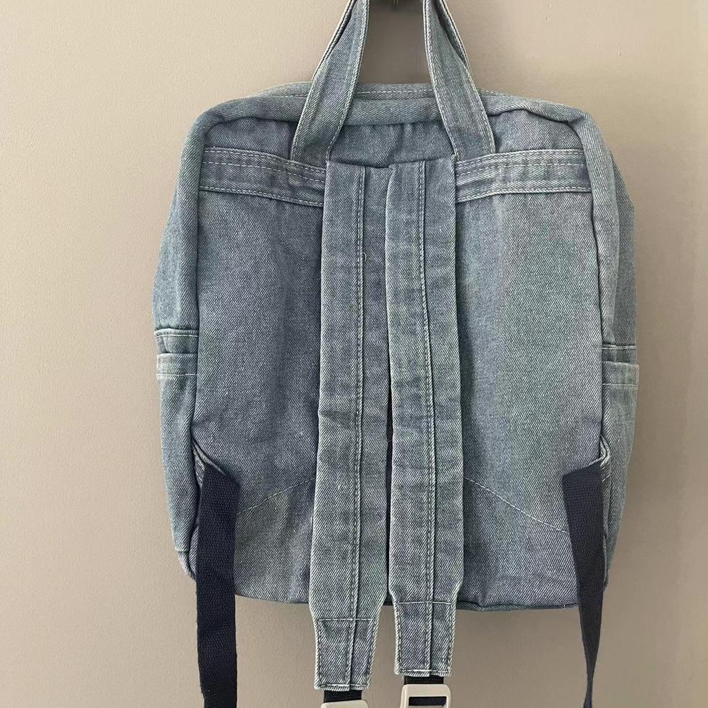 Женский джинсовый рюкзак, персонализированная подарочная сумка, вышитое имя, для детей и взрослых, сумки через плечо, простая школьная сумка из денима для студентов колледжа