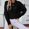 Women's Fashion Casual Round Neck Solid Color Long Sleeve Loose Knit Pullover Sweater