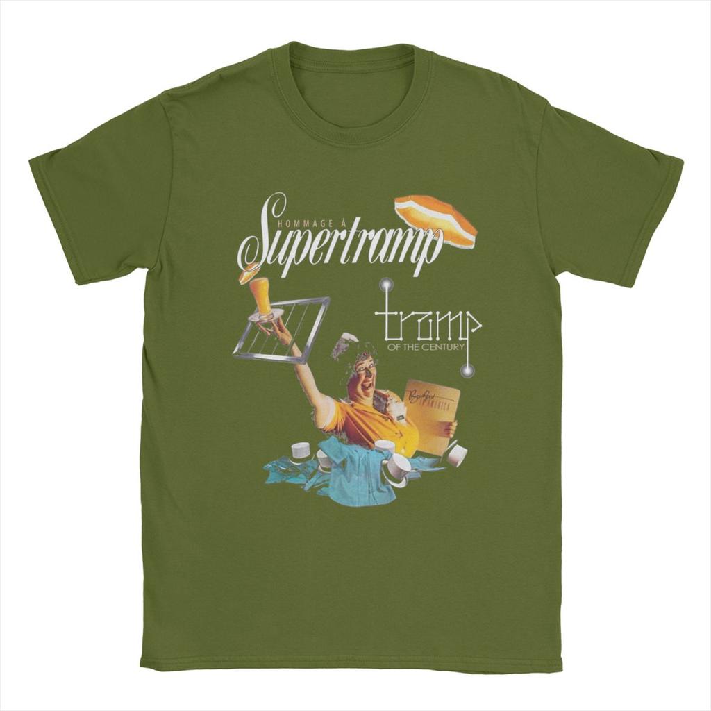 Футболка Music Supertramp для мужчин, забавные футболки с коротким рукавом и круглым вырезом, 100% хлопок, 4XL 5XL, одежда