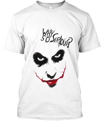 Футболка WHY SO SERIOUS jocker Tee, произведено в США, размеры от S до 5XL, унисекс.