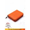 Оранжевый кошелек унисекс из веганской кожи на молнии с визитницей и портфелем в подарочной упаковке