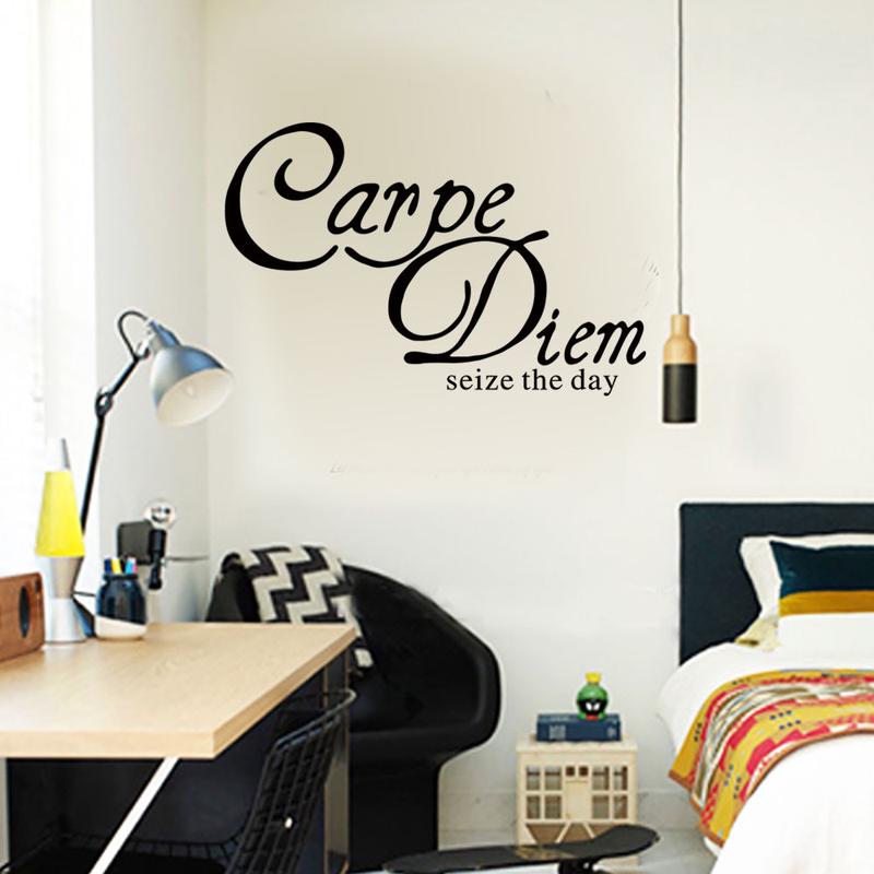 Carpe Diem Seize The Day Наклейка на стену в гостиную и спальню на английском языке
