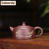 240 мл изысканный чайник из фиолетовой глины Исин, известный мастер, ручная работа, хорошо сделанный чайник из сырой руды, фиолетовая глиняная глина, чайник для заваривания чая, чайный сервиз Zisha