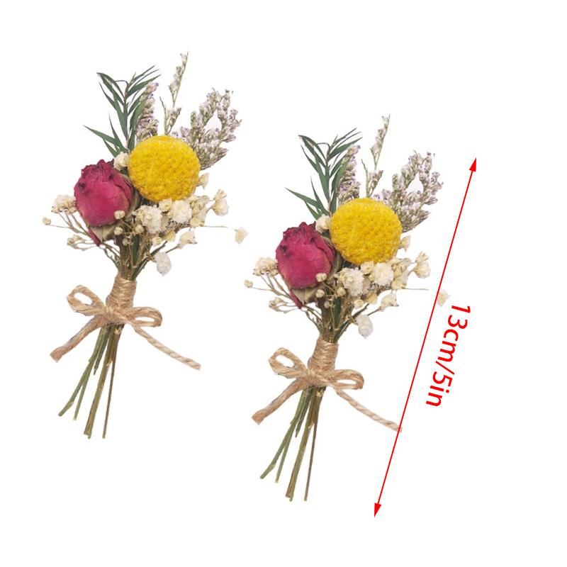 1 букет растений из гипсофилы, пампасной травы, мини-натурального букета из сушеных цветов, настоящая роза