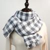 Checkerboard scarf women's sweet medium and long warm shawl 2025 new autumn and winter imitation cashmere scarf