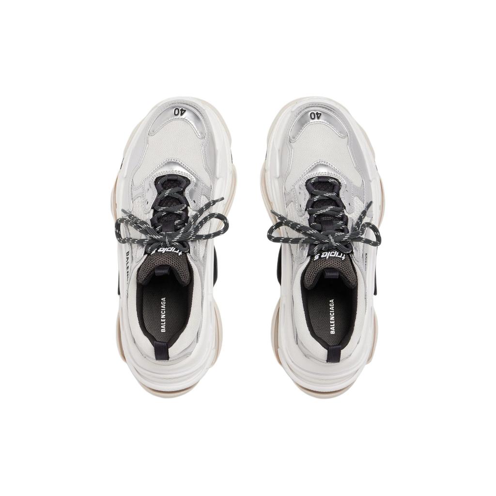 Balenciaga Triple S Текстиль, Искусственная кожа Низкие повседневные туфли Женские Серебристые 524039W2FWM8191
