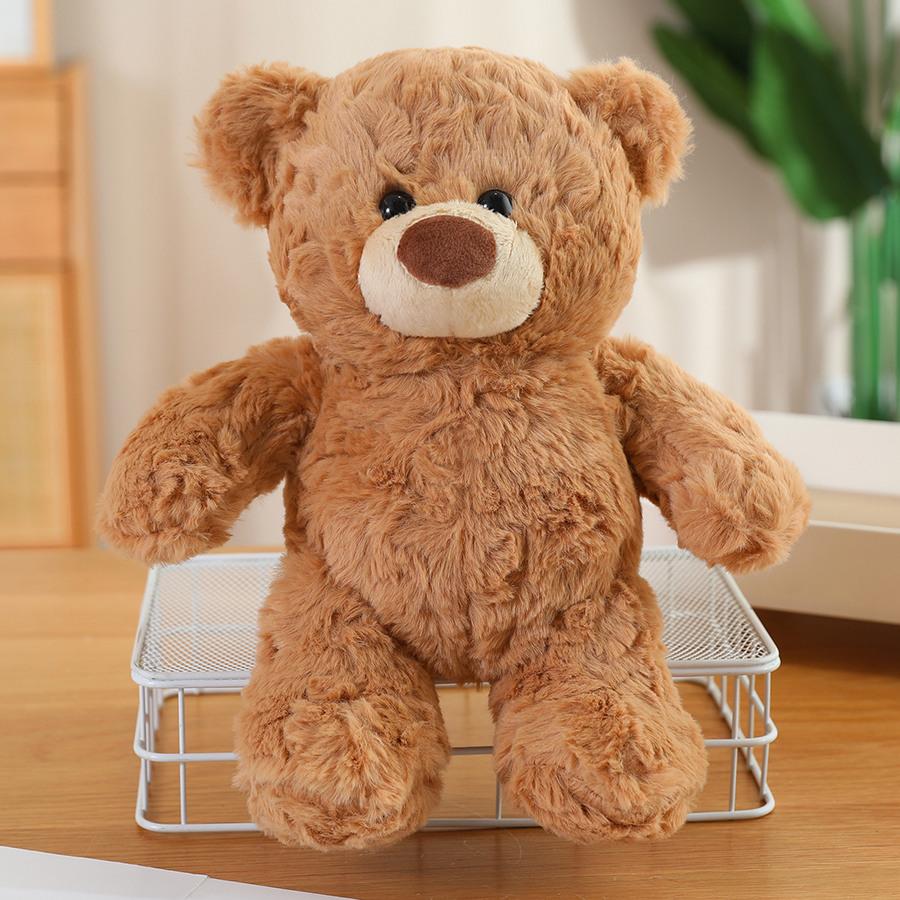 High Quality Lovely Curly Teddy Bear Doll Brown Plush Soothing Toy Stuffed Toys Room Decoration Birthday Gift For Kids Girls