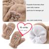 2023 Females Korean Bear Dog Gloves Women's Girls Winter Kawaii Cute Bears Plush Fur Thick Riding Mittens Glove Keep Warmer