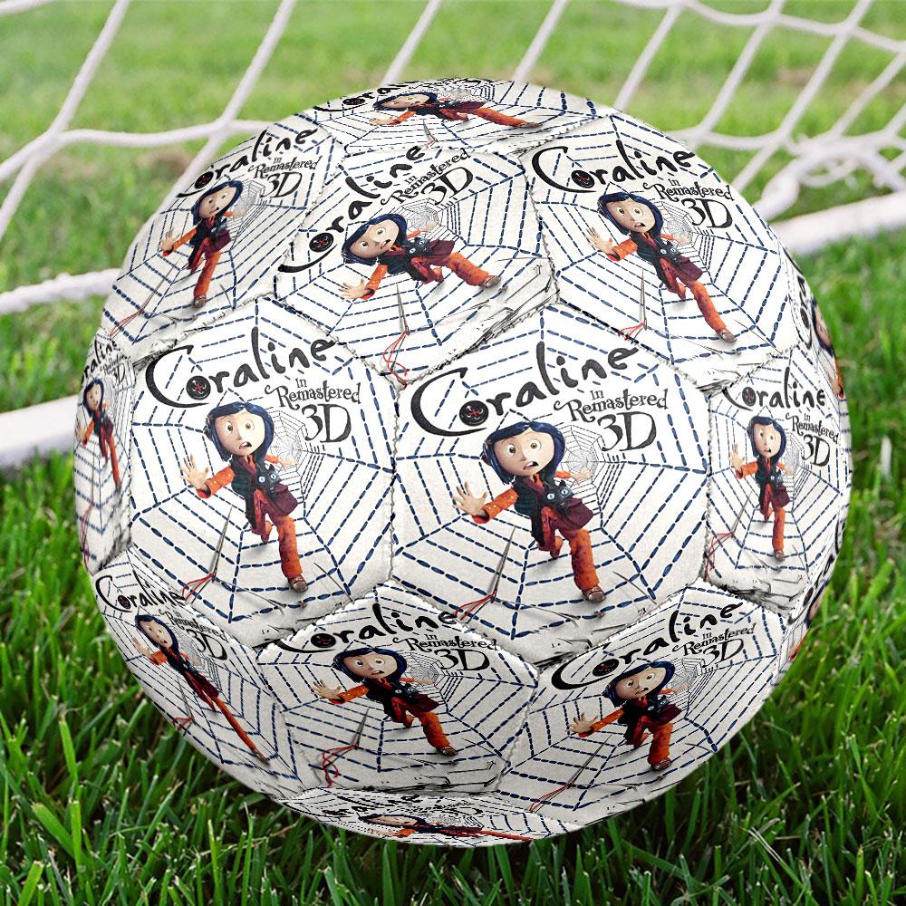 Coraline Print Size 5 Soccer Ball, Standard Match Football for Sports Game and Team Practice, Ideal Gift for Soccer Fans