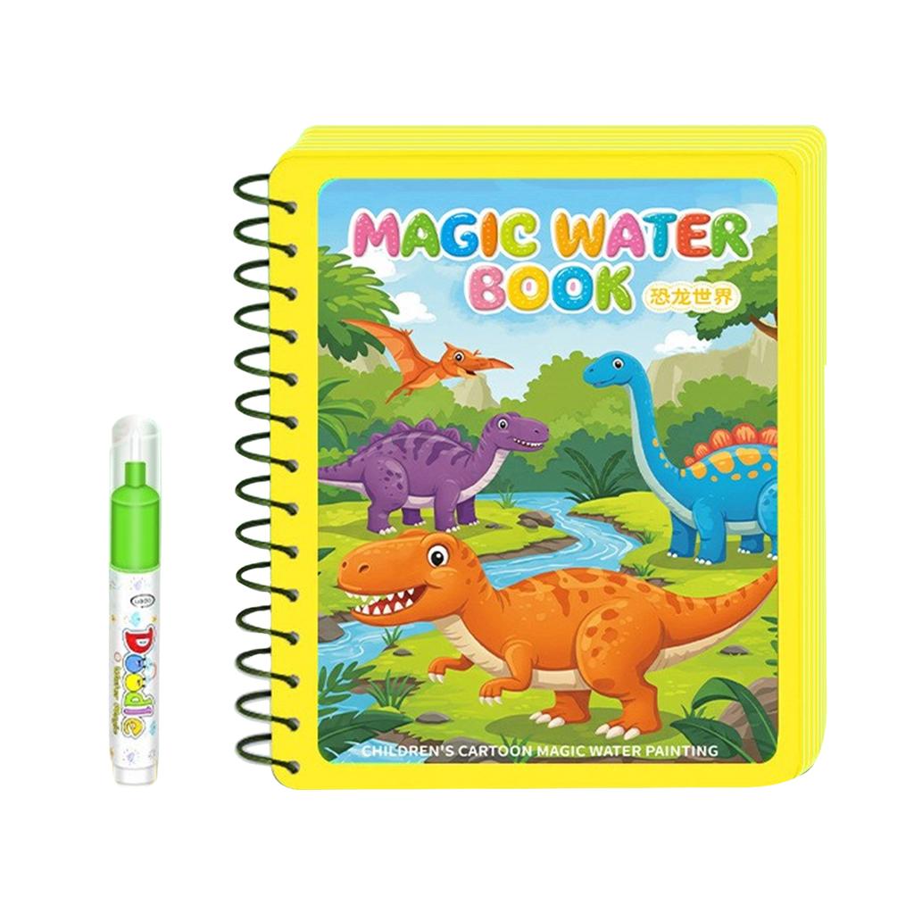 Children Early Educational Water Drawing Book and Water Pen Set Reusable Cartoon Coloring Magic Book for Kids Travel Use