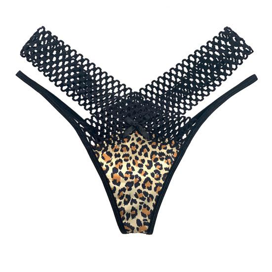 Women Sexy Low Waist Hollow Thong Postpartum Mesh Ultra Thin Underwear Seamless V-Shape G-String Panties