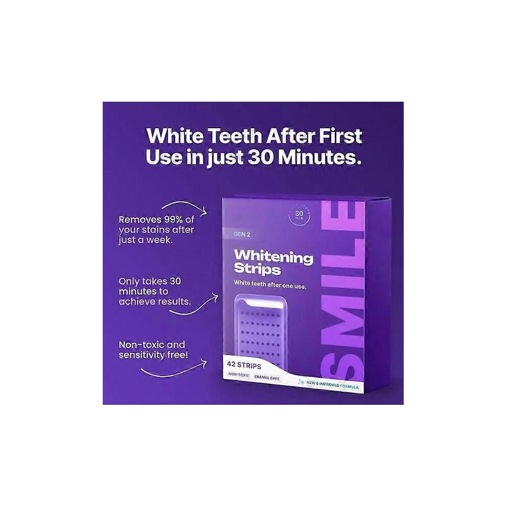 (1box)1-3Boxes Teeth Whitening Strips - 7-Day Treatment with Non-Slip, Dry Strip Technology less