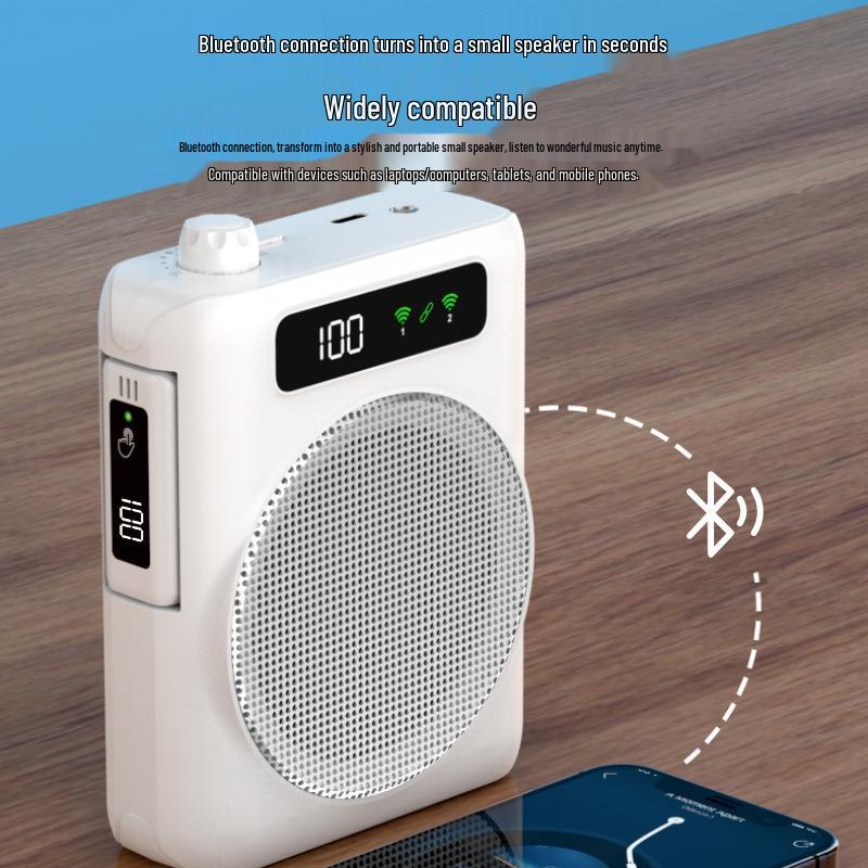 Little Bee Wireless Portable Megaphone with Anti-Howling Lapel Clip Mic for Teachers and Tour Guides