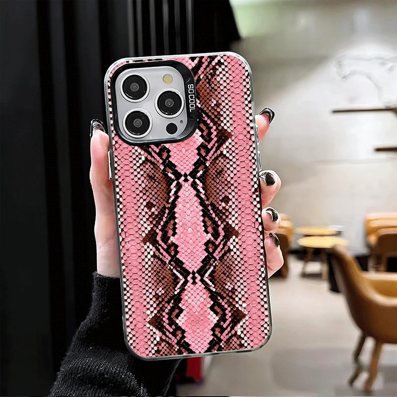Модный противоударный чехол для телефона с узором под змеиную кожу для iPhone 17 Air 16 16E 15 Pro Max 14 Plus 13 Mini 12 Задняя крышка Защита от падения Веселый