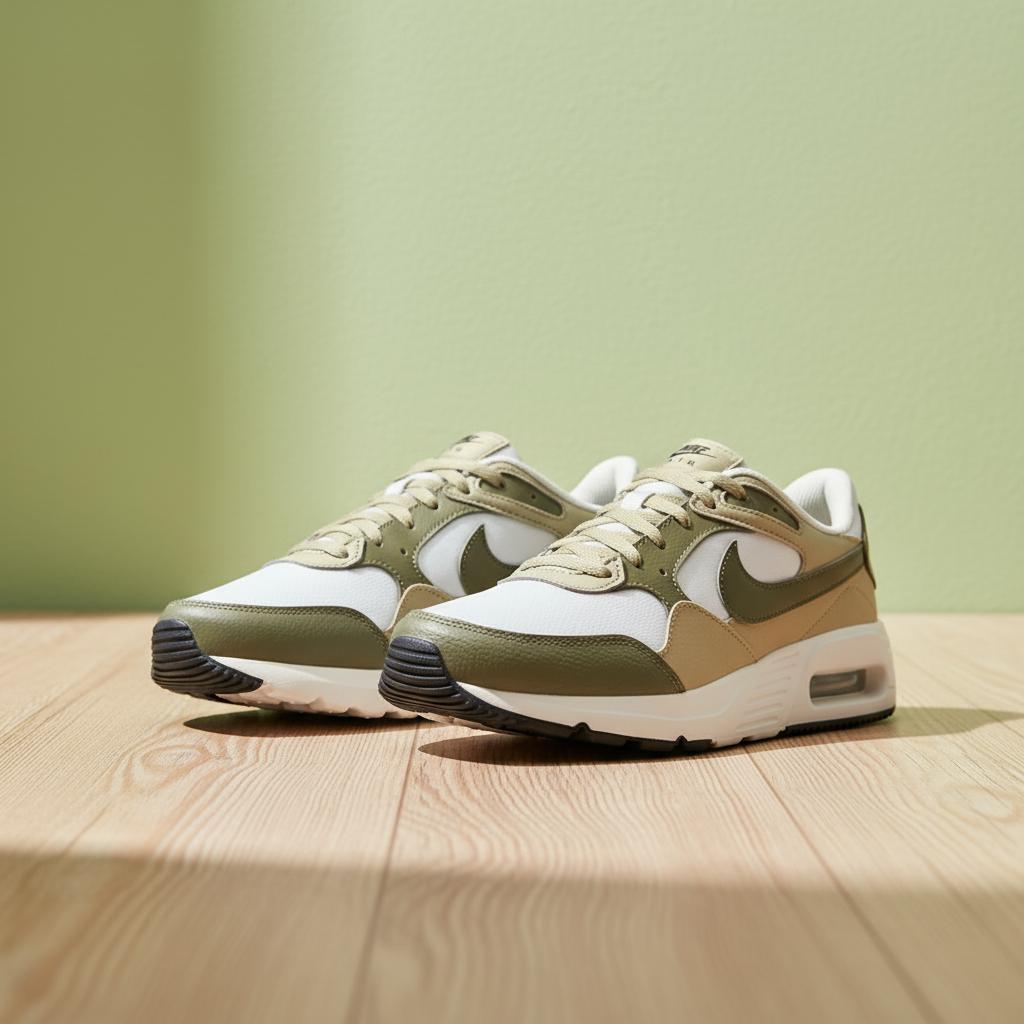 Nike Air Max SC Нейтральный оливковый Светло-бежевый Мужские кроссовки Зеленый Средне-оливковый FQ6015-200