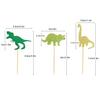 Pack of 24 Dinosaur Cupcake Topper Green Gold Glitter Cupcake Picks Cake Decoration for Baby Shower Wedding Birthday Event Party